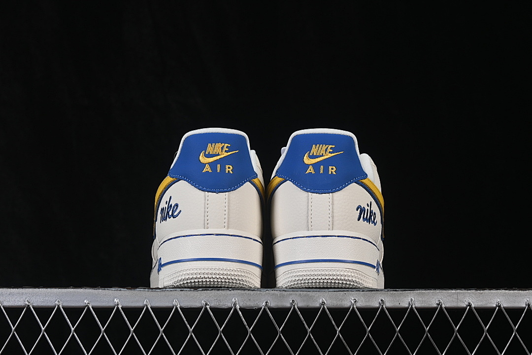 Nike [FV3694-112]-[AIR FORCE 1 07 LOW CASUAL SNEAKERS WHITE/YELLOW/BLUE]-[WOMAN:36-39]-[MAN:40-45] - Image 14