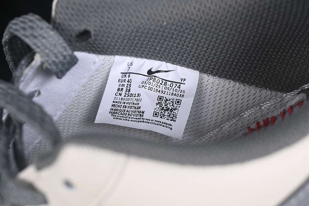 Nike [JP8028-074]-[AIR FORCE 1 07 LOW CASUAL SNEAKERS WHITE/GREY/WHITE]-[WOMAN:36-39]-[MAN:40-45] - Image 6