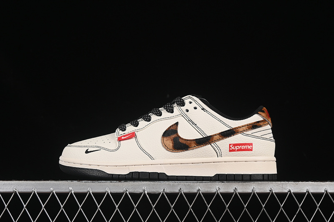 Supreme [ZH2598-269]-[SB DUNK LOW SUPREME WHITE/BROWN/BLACK]-[WOMAN:36-39]-[MAN:40-45], photo 1