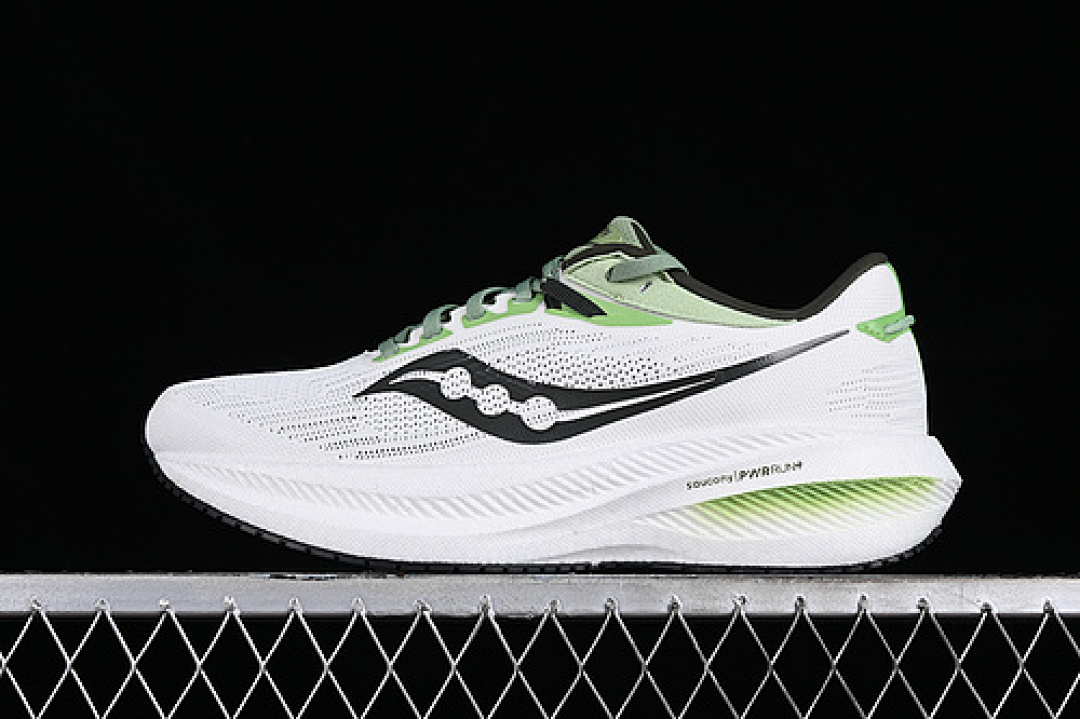 On Running [S20881-31]-[SAUCONY TRIUMPH 21 WHITE/BLACK/GREEN/GREY]-[WOMAN:36-39]-[MAN:40-45], photo 1