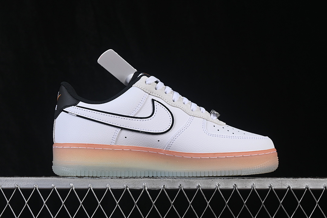 Nike [IQ0228-100]-[AIR FORCE 1 LOW WHITE/BLACK/ORANGE PEEL/WHITE]-[WOMAN:36-39]-[MAN:40-45] - Image 16