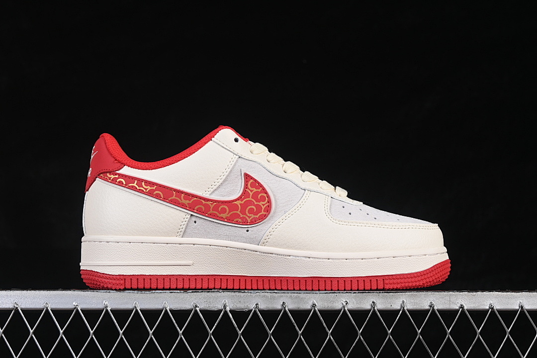 Nike [HT5088-613]-[AIR FORCE 1 07 LOW CASUAL SNEAKERS BEIGE/RED/GREY]-[WOMAN:36-39]-[MAN:40-45] - Image 15