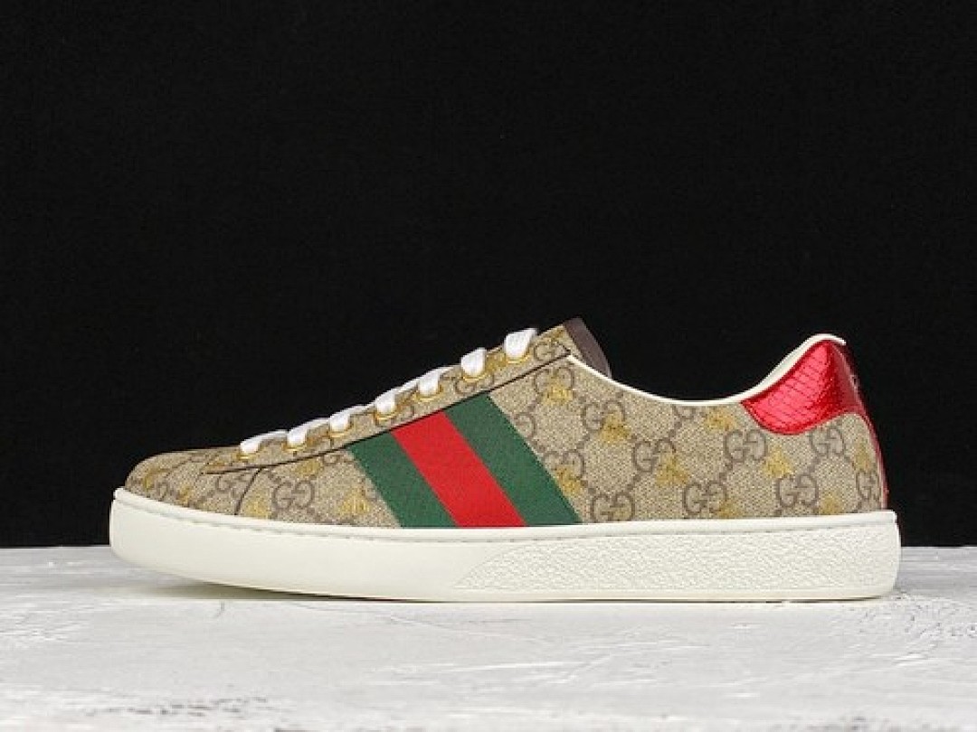 Gucci Gucci [ ACE EMBROIDERED LOW-TOP SNEAKER KHAKI/GREEN/RED]-[WOMAN:34-40]-[MAN:39-48], photo 1