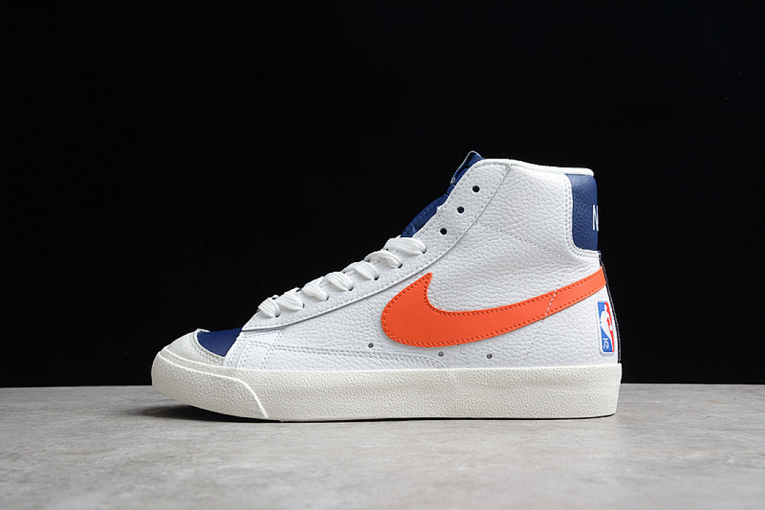 Unbranded [DD8025-100]-[NBA X BLAZER MID 77 EMB 75TH ANNIVERSARY KNICKS WHITE/ORANGE/BLUE VOID/SAIL], photo 1