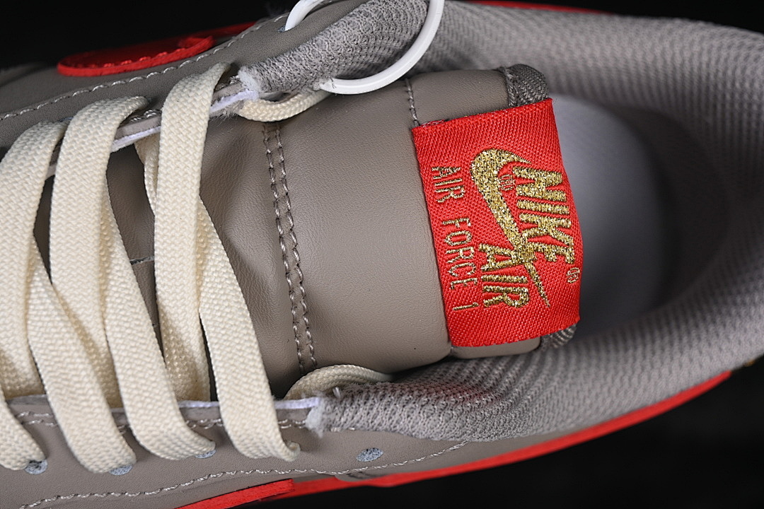 Nike [NH0601-527]-[AIR FORCE 1 07 LOW CASUAL SNEAKERS GREY/RED/WHITE]-[WOMAN:36-39]-[MAN:40-45] - Image 9