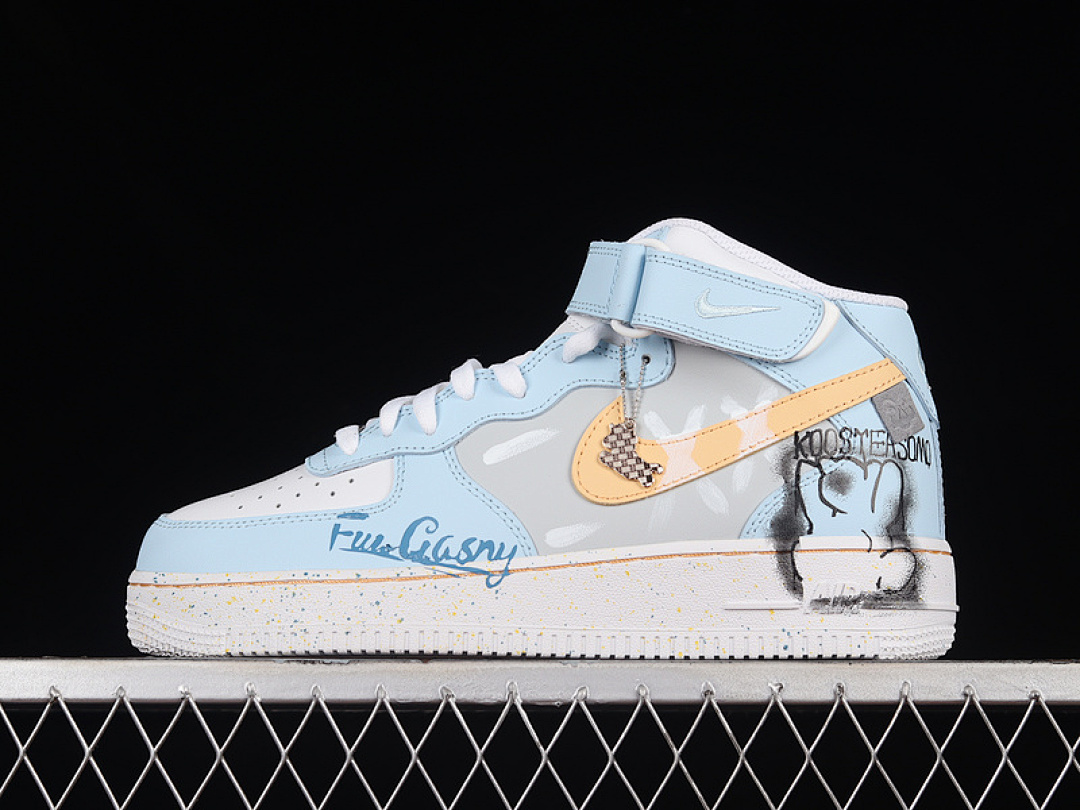 Nike [CW2289-111]-[AIR FORCE 1 MID 07 LIGHT BLUE/WHITE/ORANGE]-[WOMAN:36-39]-[MAN:40-45], photo 1
