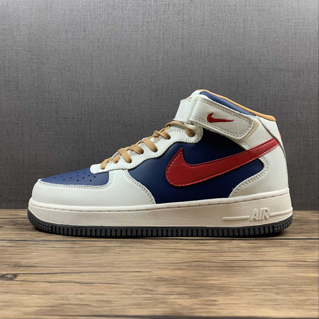 Nike Nike AIR FORCE 1 MID 07 BEIGE/DARK BLUE/RED · 512745-068, photo 1