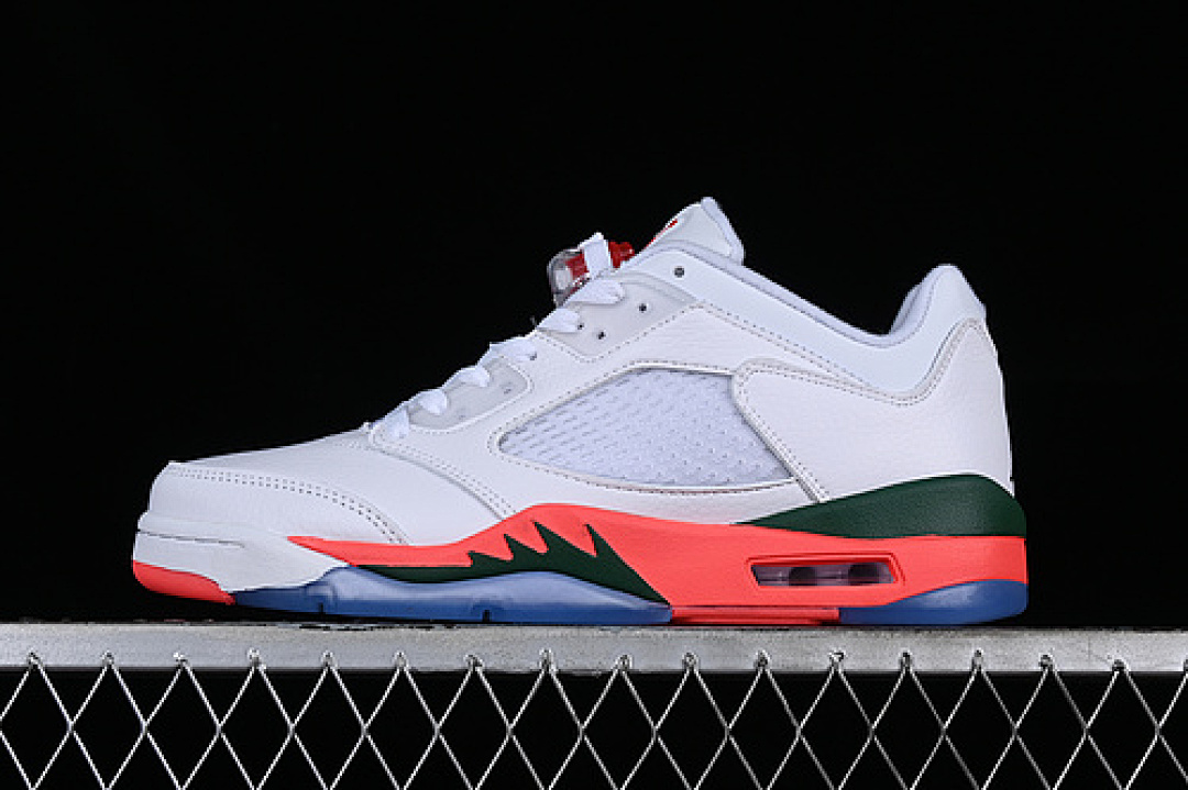 Jordan [FQ1316-018]-[AIR JORDAN RETRO LOW AJ5 WHITE/GREEN/BLUE/ORANGE]-[WOMAN:36-39]-[MAN:40-47.5], photo 1