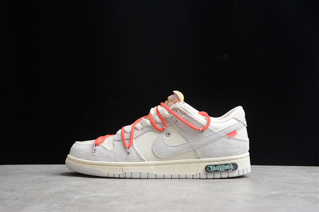 Off-White Nike OW X SB DUNK LOW LOT 33 OF 50 SAIL/NEUTRAL GREY/CHILE RED · DJ0950-118, photo 1