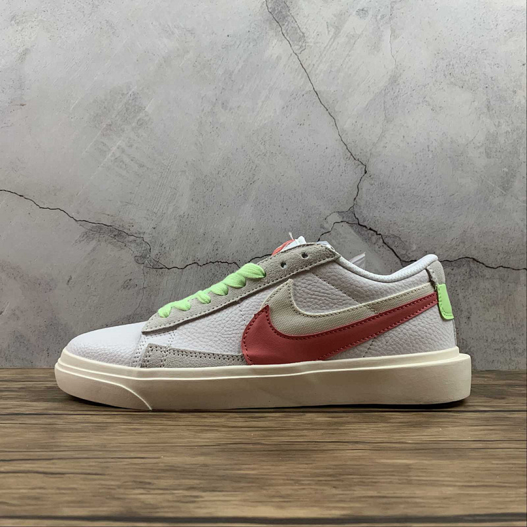 Sacai [BV0076-106]-[SACAI X BLAZER LOW WHITE/LIGHT PINK/GREEN]-[WOMAN:36-39]-[MAN:40-45], photo 1