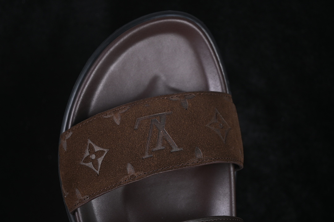 Louis Vuitton [VENICE COMFORT ROUND TOED ONE PIECE SLIPPERS COFFEE/CHOCOLATE]-[WOMAN:39]-[MAN:40-46] - Image 7