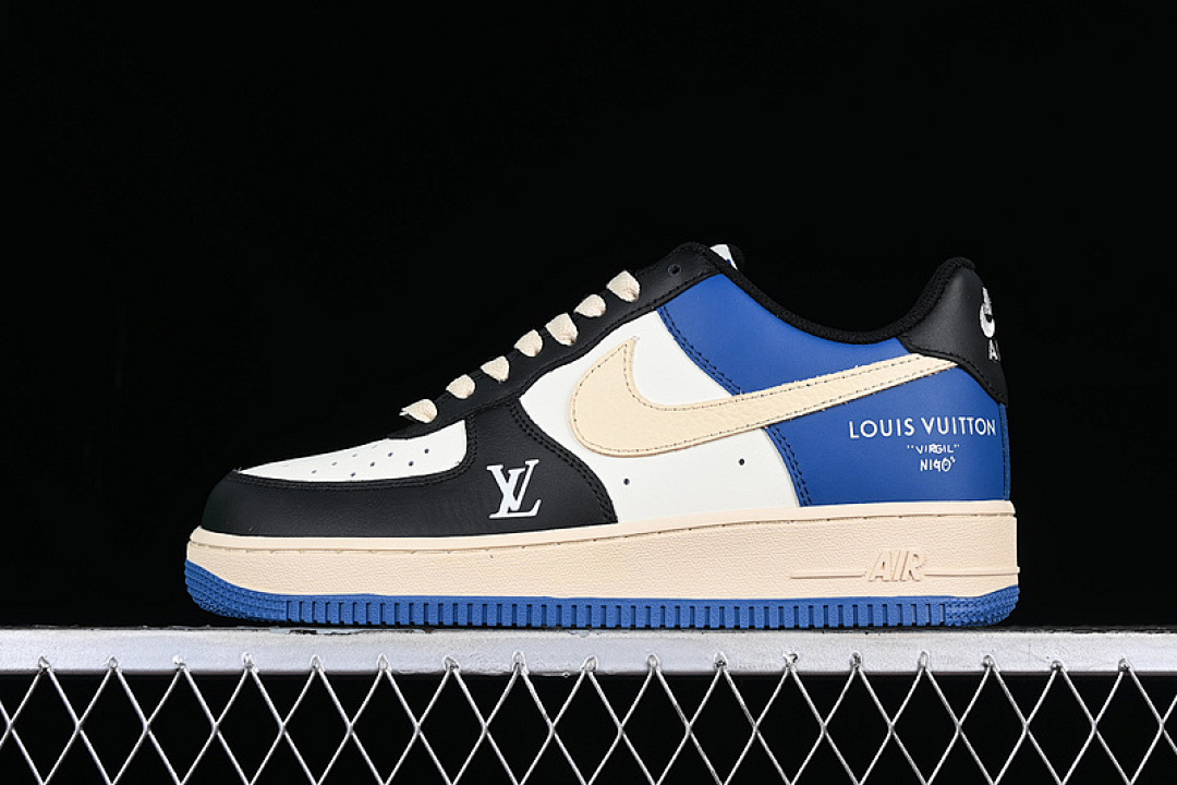 Nike [BS9055-728]-[AIR FORCE 1 07 LOW WHITE/GREY/BLUE/BLACK]-[WOMAN:36-39]-[MAN:40-45], photo 1