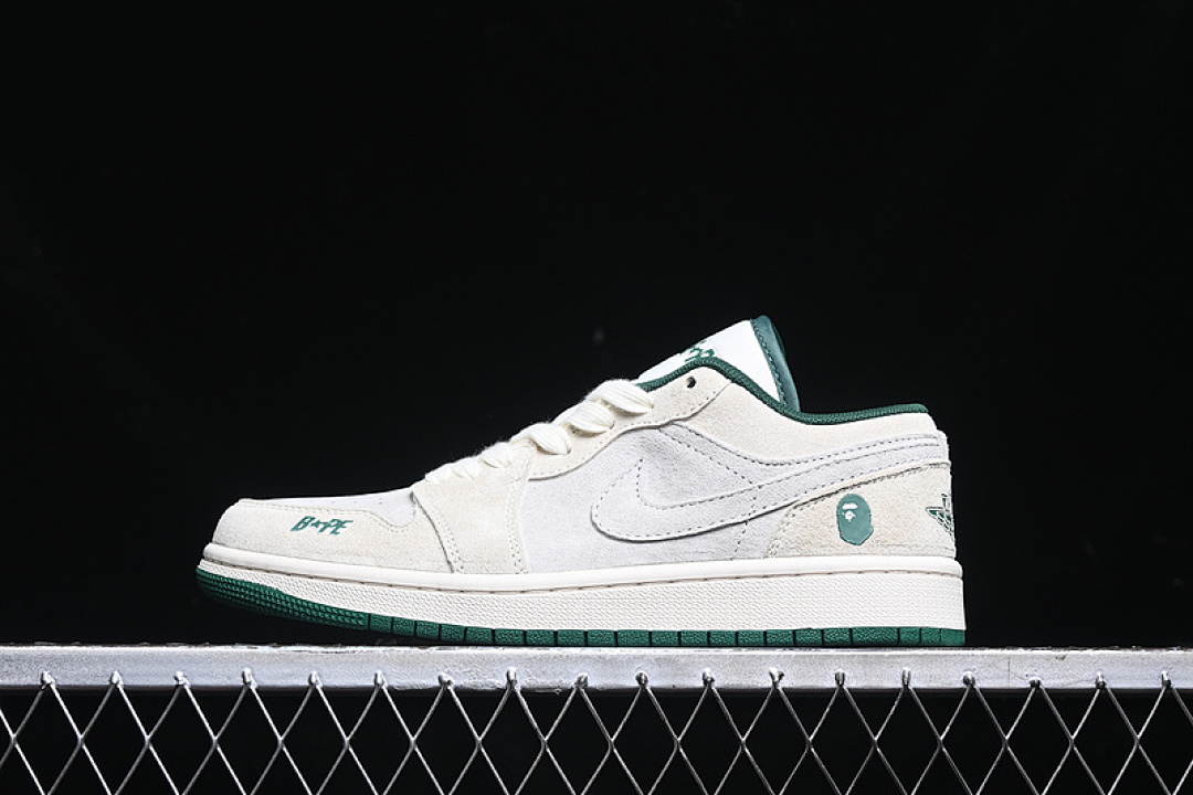 Jordan [DM9188-009]-[AIR JORDAN 1 LOW BAPE WHITE/GREY/GREEN]-[WOMAN:36-39]-[MAN:40-45], photo 1