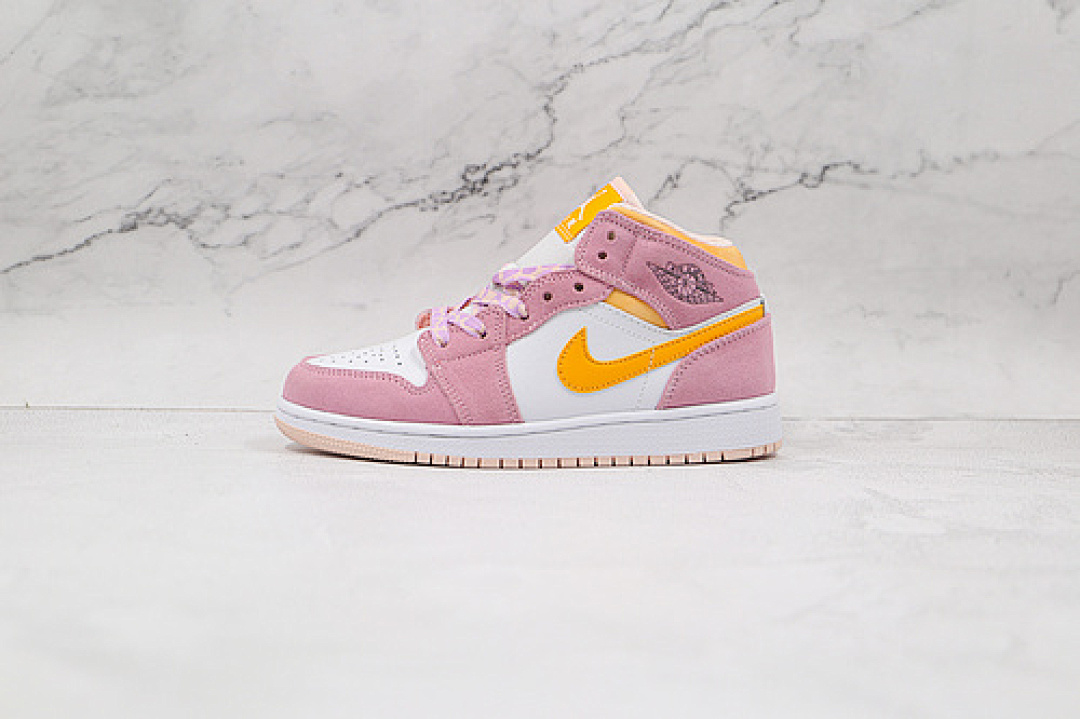 Jordan [DC9517-600]-[AIR JORDAN 1 MID SE GS LIGHT ARCTIC PINK/UNIVERSITY GOLD/WHITE]-[WOMAN:35.5-40], photo 1