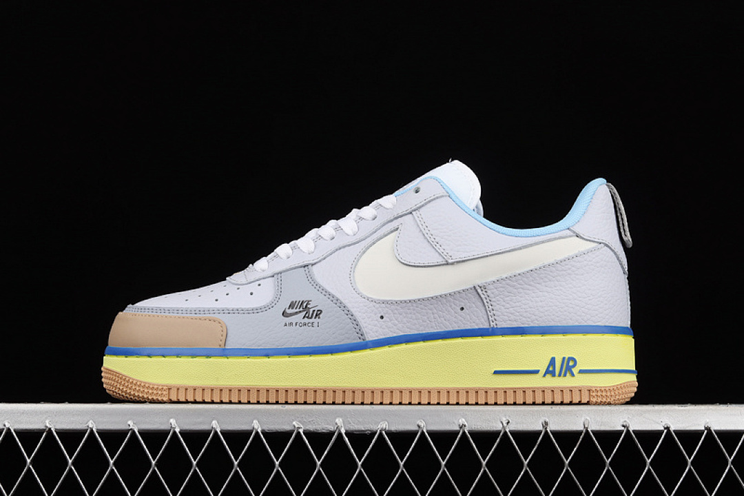 Nike [CV3039-102]-[AIR FORCE 1 LOW BLUE POT COOKIES LIGHT GRAY/KHAKI/LIGHT BLUE/YELLOW], photo 1