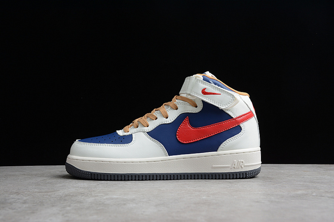Nike [512745-068]-[AIR FORCE 1 MID 07 BEIGE/DARK BLUE/RED]-[WOMAN:36-39]-[MAN:40-45], photo 1