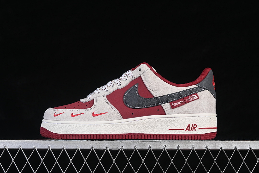 Nike [SY1388-014]-[AIR FORCE 1 07 LOW WHITE/WINE RED/GREY]-[WOMAN:36-39]-[MAN:40-45] - Image 2