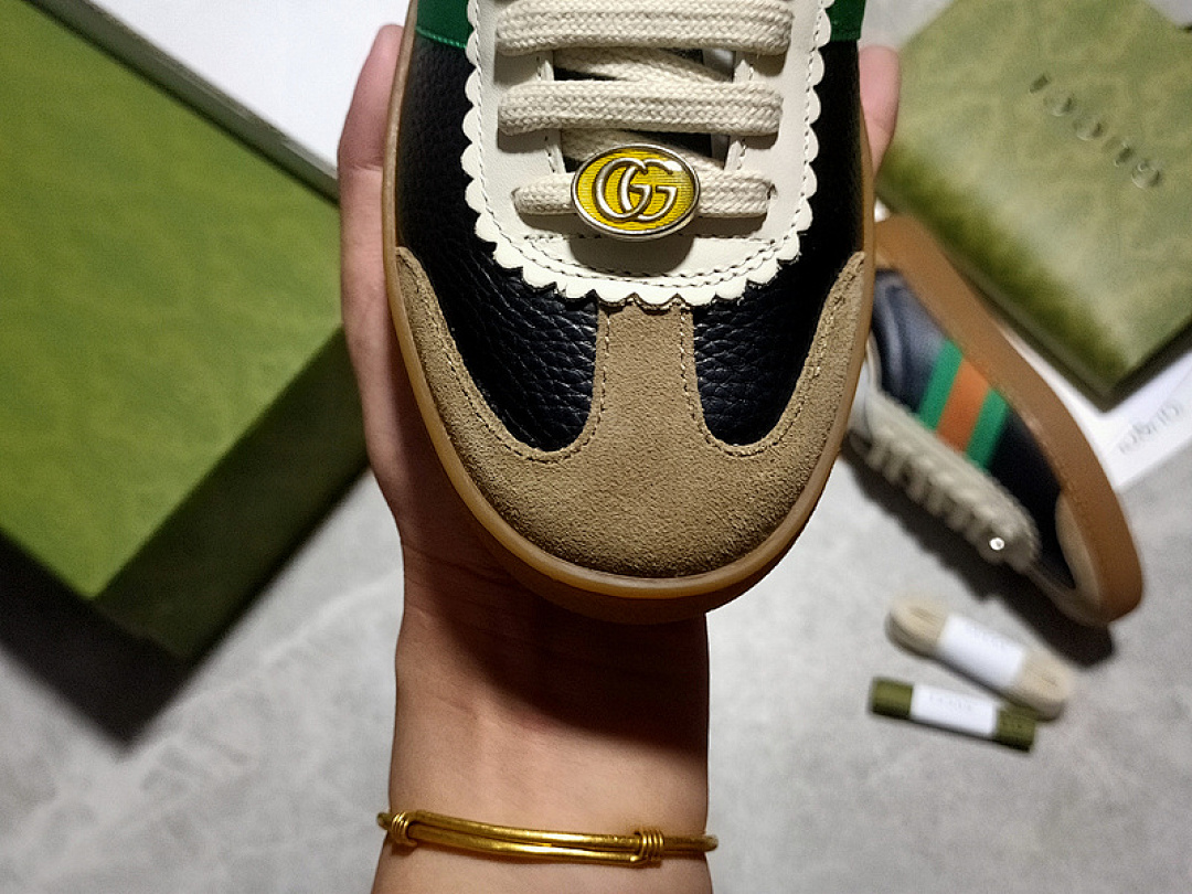 Gucci [GU*CCI ACE EMBROIDERED LOW-TOP SNEAKER BLACK/BROWN/GREEN-RED]-[UNISEX:35-44] - Image 8