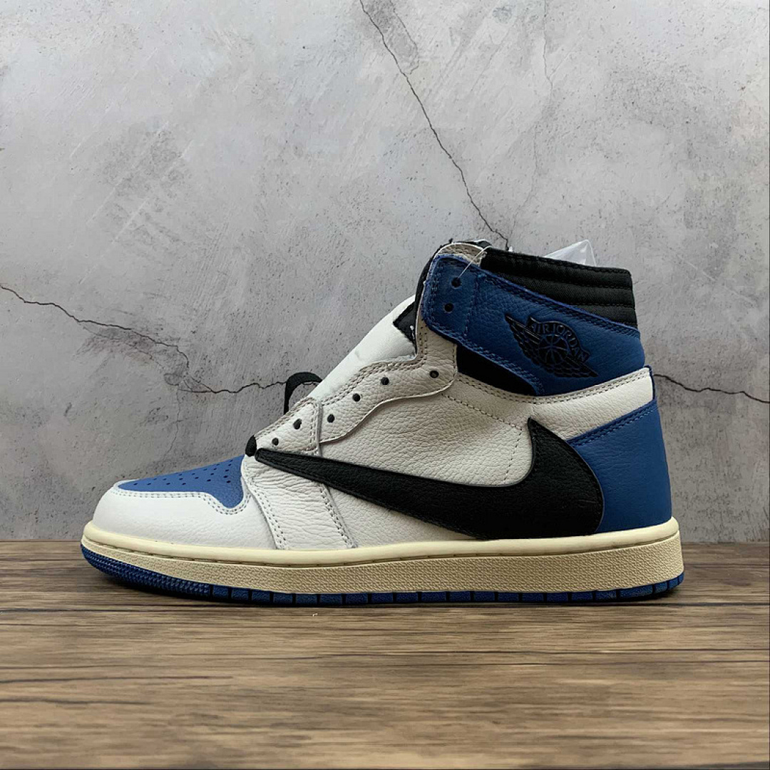 Jordan [MNJDLS-642]-[TRAVIS SCOTT X FRAGMENT AIR JORDAN 1 HIGH OG SP WHITE/BLUE/BLACK]-[MAN:40-46], photo 1