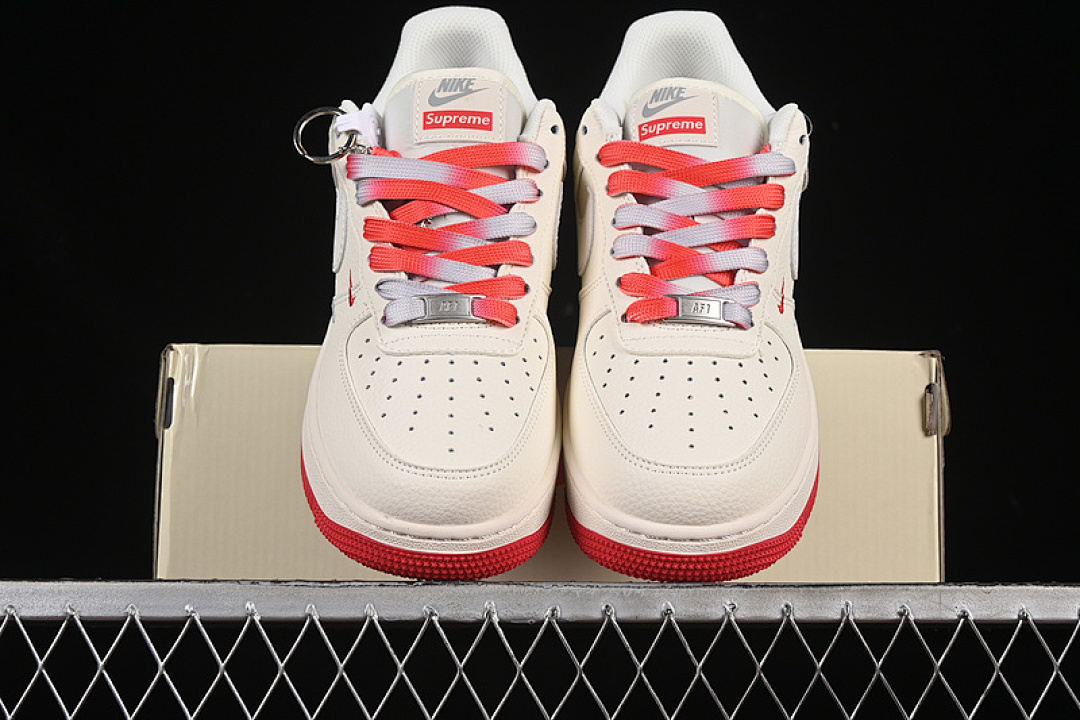 Nike [XX3168-157]-[AIR FORCE 1 07 LOW SUPREME WHITE/GREY/RED]-[WOMAN:36-39]-[MAN:40-45] - Image 13