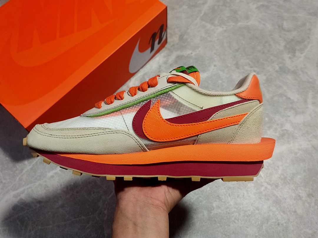 Sacai [DH1347-100]-[CLOT X SACAI LDWAFFLE NET/ORANGE BLAZE-DEEP RED-GREEN BEAN]-[UNISEX:36-46], photo 1