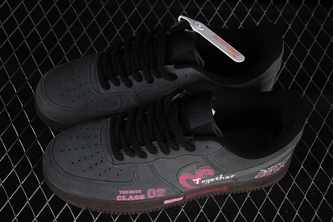 Nike [DO6730-010]-[AIR FORCE 1 07 LOW BLACK PINK BLACK/PINK]-[WOMAN:36-39]-[MAN:40-45] - Image 12