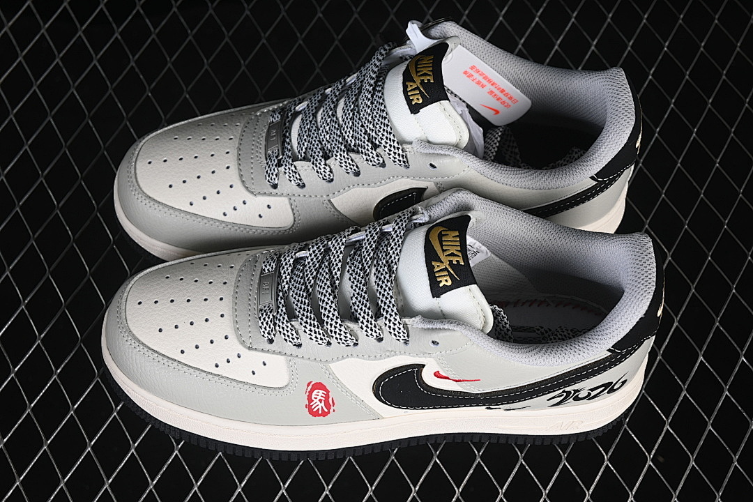 Nike [QW5288-129]-[AIR FORCE 1 07 LOW CASUAL SNEAKERS WHITE/GREY/BLACK]-[WOMAN:36-39]-[MAN:40-45] - Image 11