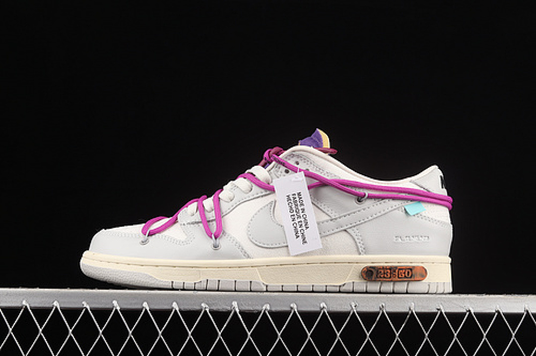 Unbranded [DM1602-111]-[OW X SB DUNK LOW LOT 28 OF 50 SAIL/NEUTRAL GREY/HYPER VIOLET]-[UNISEX:36-45], photo 1