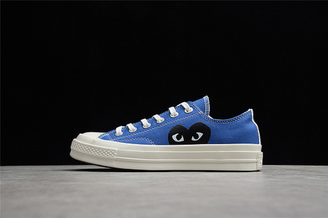 Converse [171848C]-[COMME DES GARÇONS PLAY X CHUCK TAYLOR ALL-STAR 70S LOW BLUE QUARTZ/EGRET/BLACK], photo 1