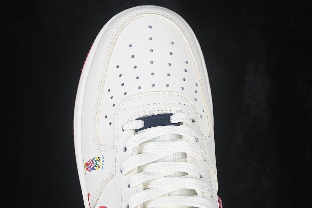Nike [DD1982-372]-[AIR FORCE 1 07 LOW CASUAL SNEAKERS WHITE/BLACK/RED]-[WOMAN:36-39]-[MAN:40-45] - Image 9