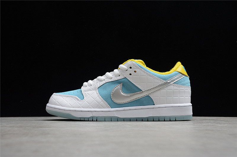 Nike FTC X SB DUNK LOW WHITE/LAGOON PULSE-METALLIC SILVER-SPEED YELLOW · DH7687-400, photo 1