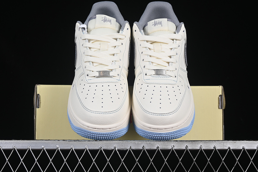 Nike [XS1958-517]-[AIR FORCE 1 07 LOW WHITE/GREY/BLUE]-[WOMAN:36-39]-[MAN:40-45] - Image 13