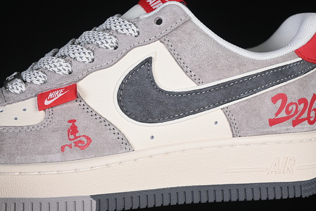 Nike [HT5088-628]-[AIR FORCE 1 07 LOW CASUAL SNEAKERS RED/WHITE/DARK GRAY]-[WOMAN:36-39]-[MAN:40-45] - Image 7