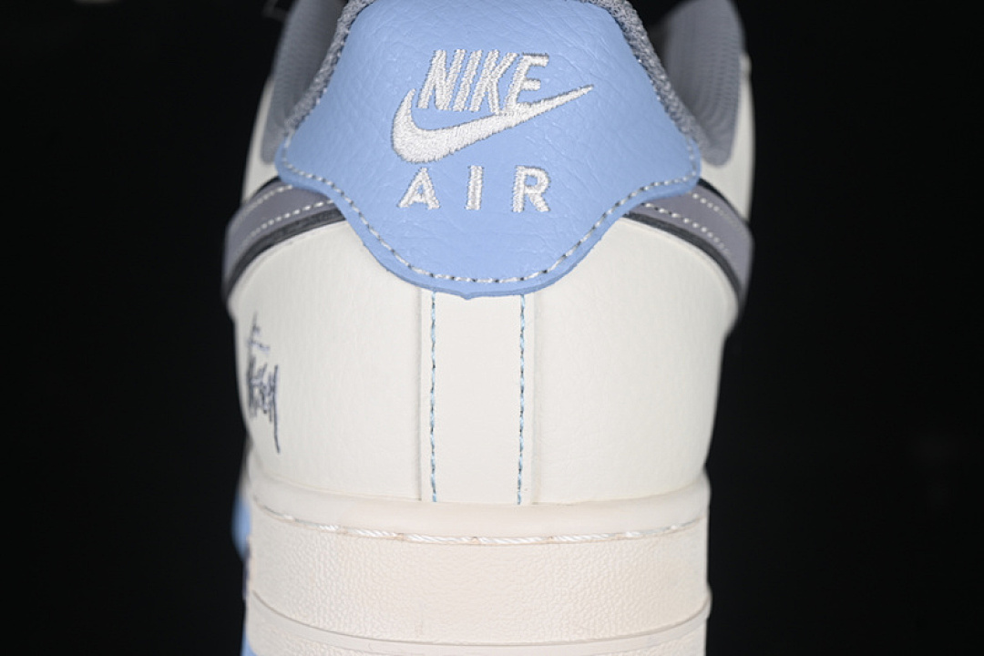 Nike [XS1958-517]-[AIR FORCE 1 07 LOW WHITE/GREY/BLUE]-[WOMAN:36-39]-[MAN:40-45] - Image 7