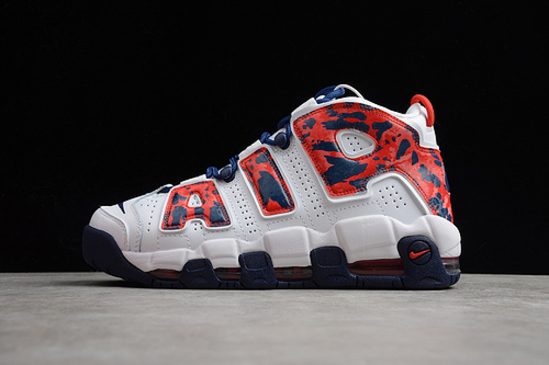 Nike [CZ7885-100]-[AIR MORE UPTEMPO USA TIE-DYE WHITE/BLUE VOID/UNIVERSITY RED]-[UNISEX:36-45], photo 1