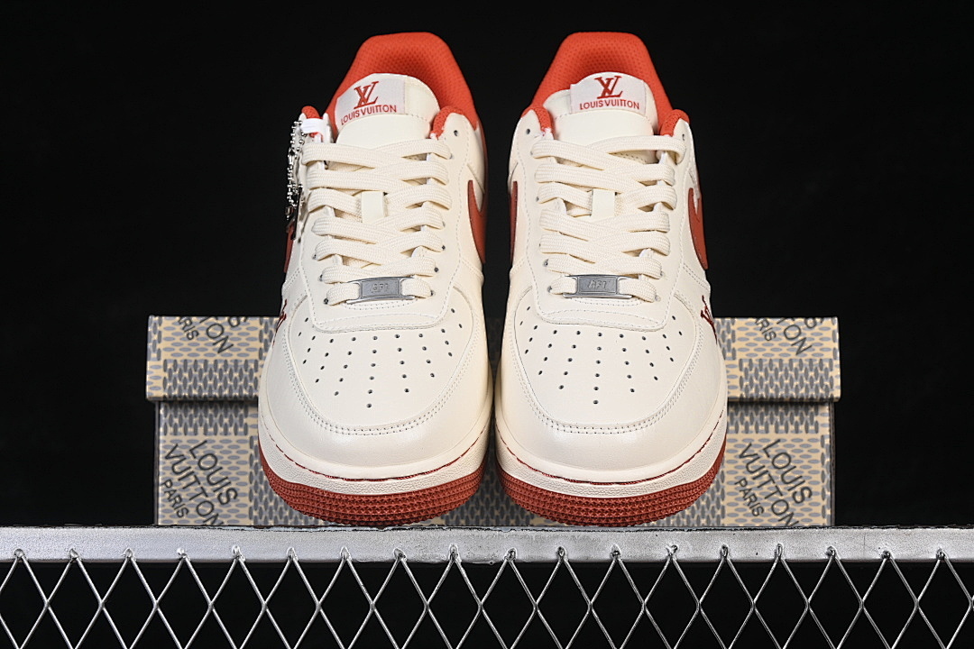 Nike [NH0601-588]-[AIR FORCE 1 07 LOW CASUAL SNEAKERS RED/BEIGE]-[WOMAN:36-39]-[MAN:40-45] - Image 12