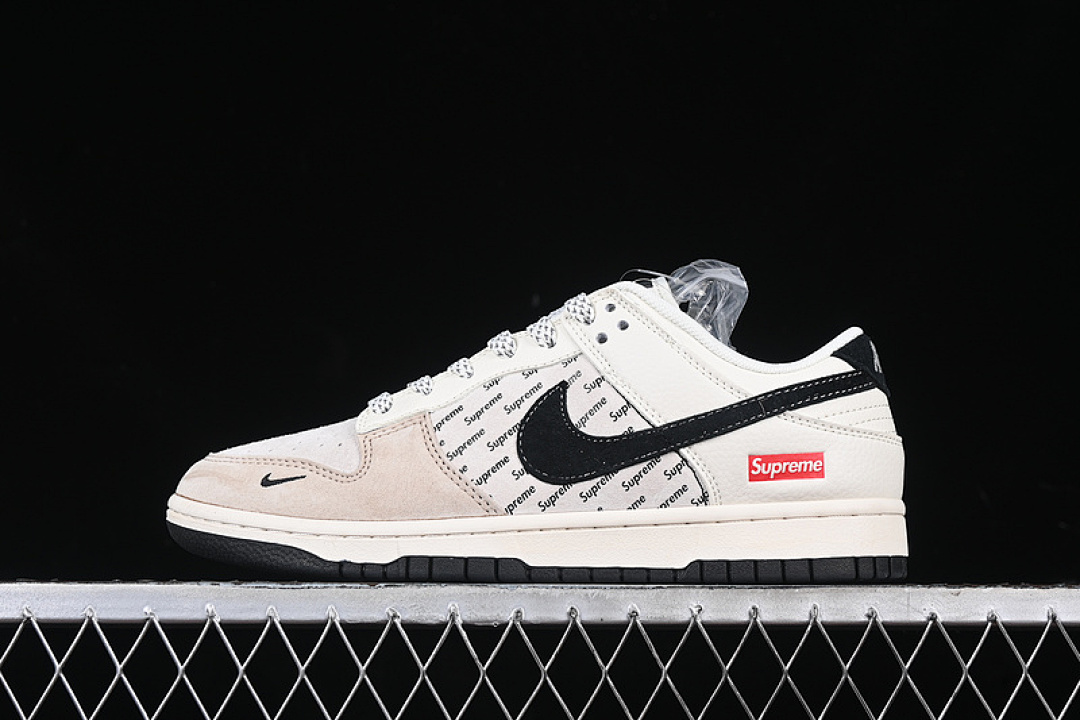 Supreme [XS1086-003]-[SB DUNK LOW SUPREME WHITE/GREY/BLACK/KHAKI]-[WOMAN:36-39]-[MAN:40-45], photo 1