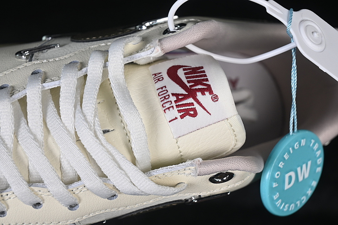 Nike [IQ9802-022]-[AIR FORCE 1 07 LOW SOFT PEARL/CRIMSON-DARK HAZEL]-[WOMAN:36-39]-[MAN:40-45] - Image 9