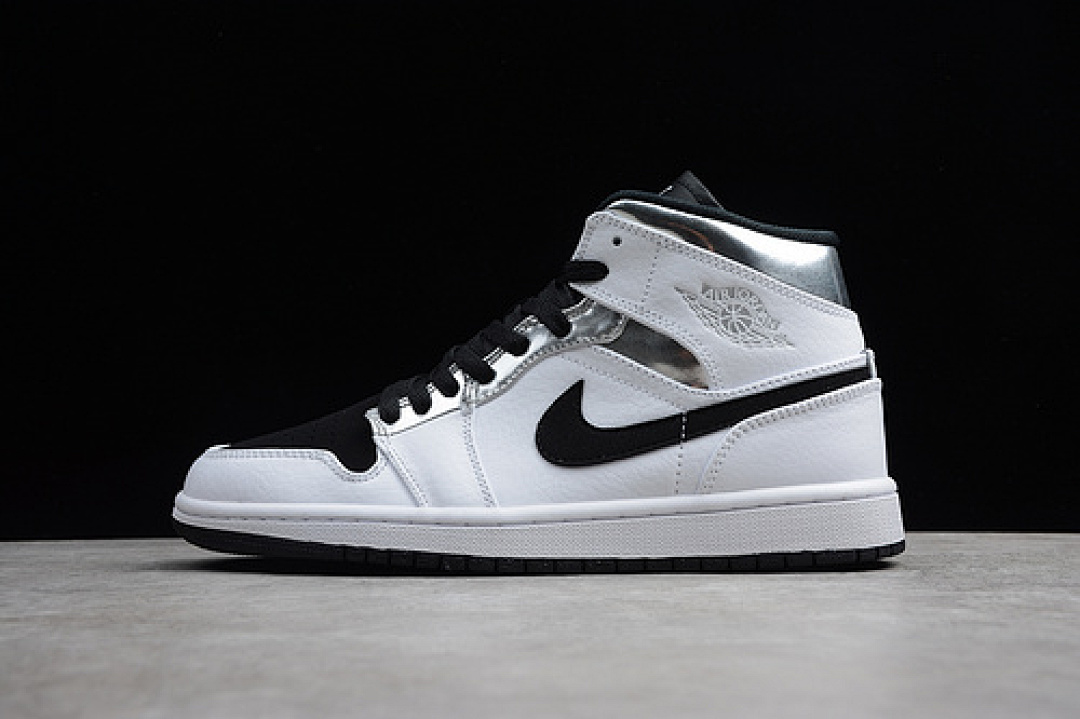 Jordan [125-123-134]-[554724-121]-[ST AIR JORDAN 1 MID ALTERNATE THINK 16 WHITE/SILVER-BLACK], photo 1