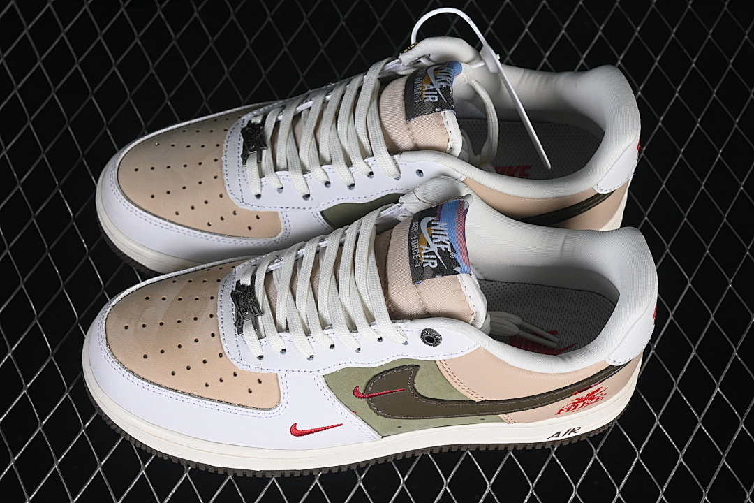 Nike [DF0188-135]-[AIR FORCE 1 07 LOW CASUAL SNEAKERS WHITE/BROWN/GREEN]-[WOMAN:36-39]-[MAN:40-45] - Image 11