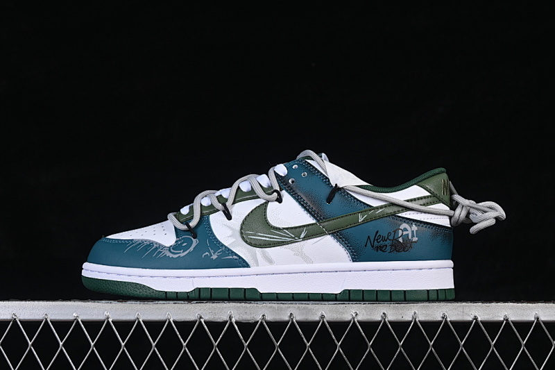 Nike SB DUNK LOW LOW-TOP CASUAL SNEAKERS WHITE/BLUE/GREY · DD1391-101, photo 1