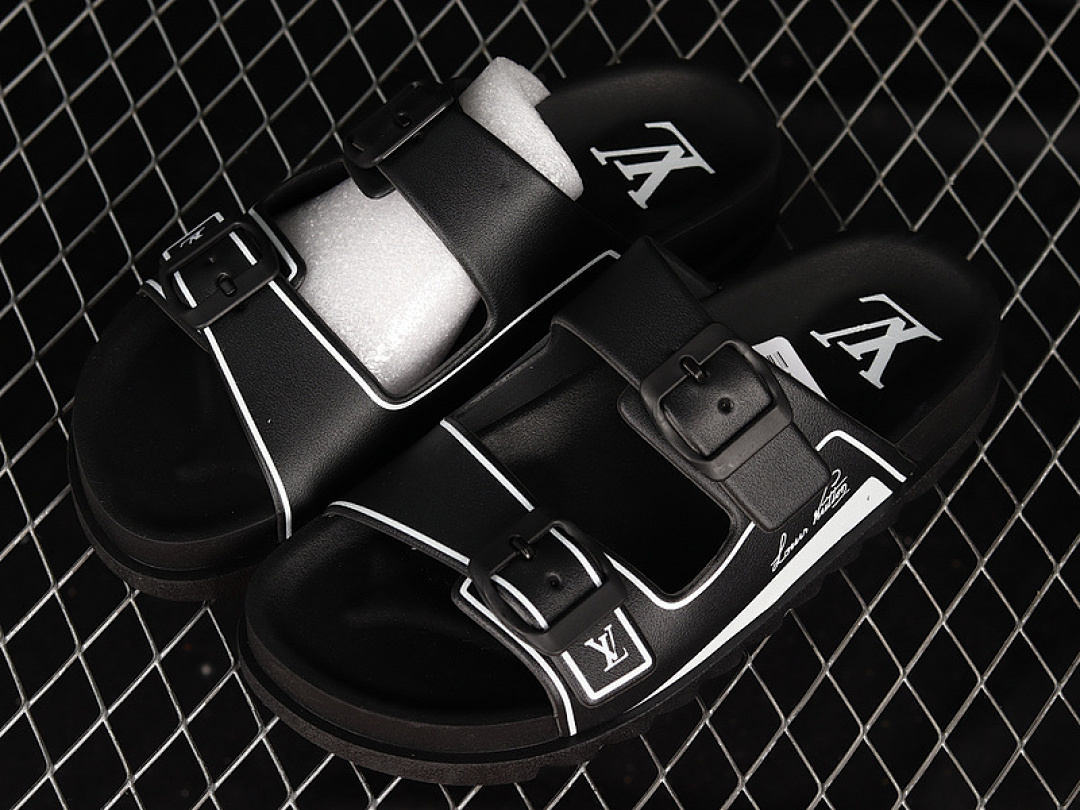 Louis Vuitton [L*V TREND CLASSIC SLIPPERS BLACK/BLACK/WHITE]-[WOMAN:35-39]-[MAN:40-45] - Image 8