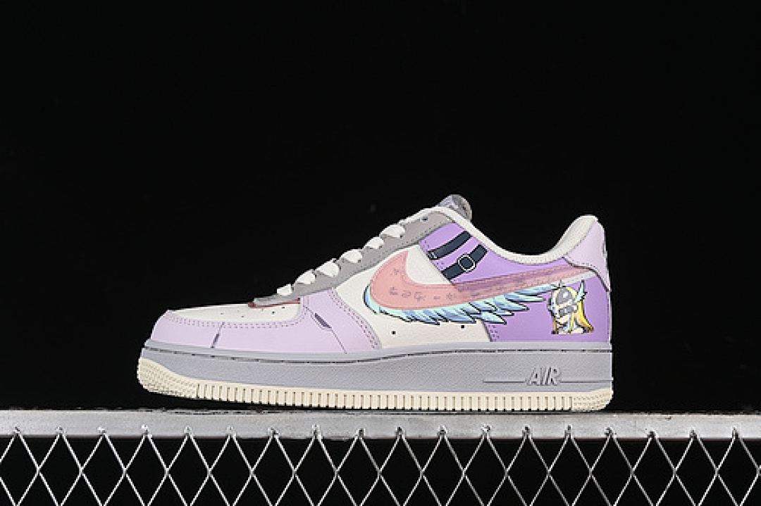 Nike [CJ0304-610]-[AIR FORCE 1 07 LOW ANGEWOMON WHITE/GREY/PURPLE]-[WOMAN:36-39]-[MAN:40-45], photo 1