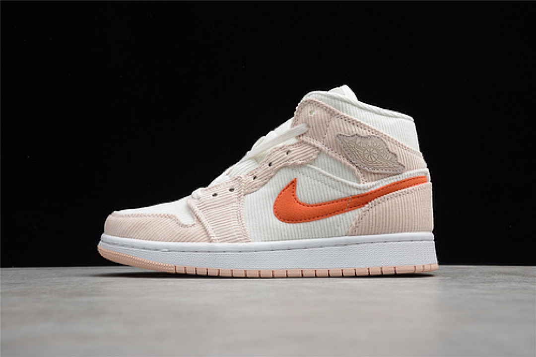Jordan [DA8009-108]-[CJ AIR JORDAN 1 MID SE CORDUROY SAIL/ORANGE QUARTZ/WHITE/ORANGE]-[WOMAN:35.5-39], photo 1