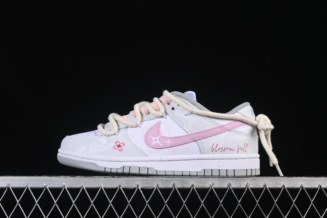 Nike DUNK LOW JUST DO IT CASUAL SNEAKERS PINK/WHITE/GREY · DD1503-103, photo 1