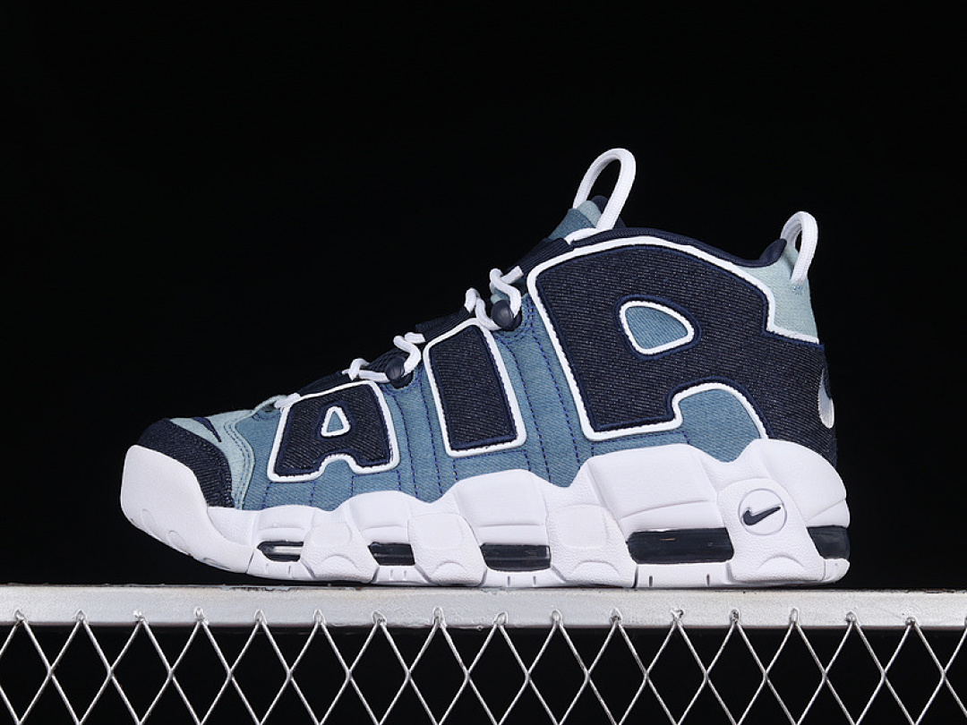 Nike [CJ6125-100]-[AIR MORE UPTEMPO 96 DENIM WHITE/OBSIDIAN/TOTAL ORANGE]-[WOMAN:36-39]-[MAN:40-46], photo 1