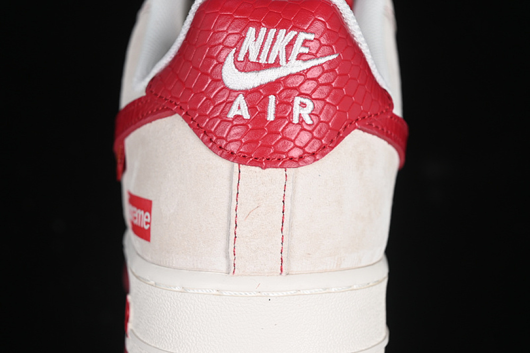 Nike [HH7518-032]-[AIR FORCE 1 07 LOW SUPREME WHITE/BEIGE/RED]-[WOMAN:36-39]-[MAN:40-45] - Image 7