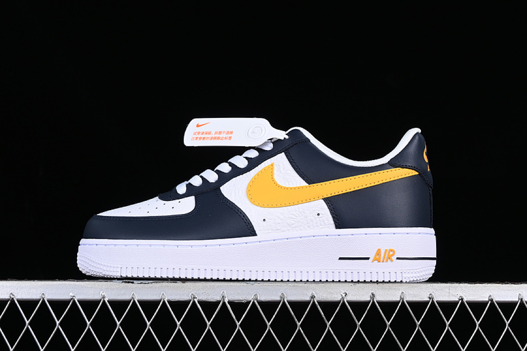 Nike [FJ4209-400]-[AIR FORCE 1 07 EMB EMBOSSED HOOPS DARK OBSIDIAN/WHITE/UNIVERSITY (GOLD]), photo 1