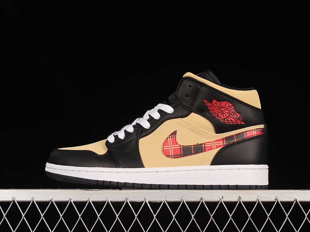 Jordan [DZ5329-001]-[AIR JORDAN 1 MID SE TARTAN SWOOSH BLACK/SESAME/FIRE RED/MULTI-COLOR]-[36-46], photo 1