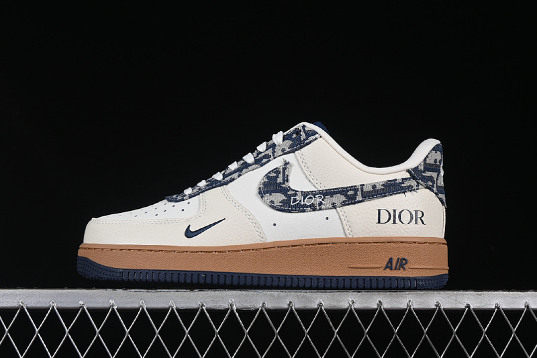 Nike [KK1988-052]-[AIR FORCE 1 07 LOW WHITE/GREY/BLUE/BROWN]-[WOMAN:36-39]-[MAN:40-45] - Image 2